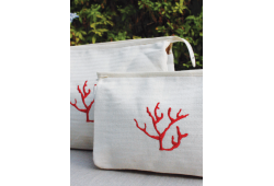Trousse en toile Morgène corail GM Trousse en toile Morgène corail GM